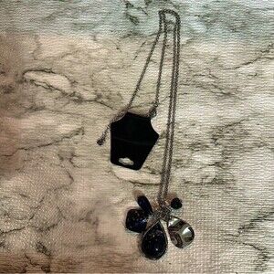 C Est.1946 Fashion Silver Tone Cluster Charm Pendant Statement Necklace